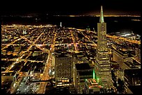City lights with Transamerica Pyramid. San Francisco, California, USA ( color)