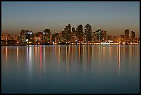 Skyline from Harbor Island, dawn. San Diego, California, USA ( color)
