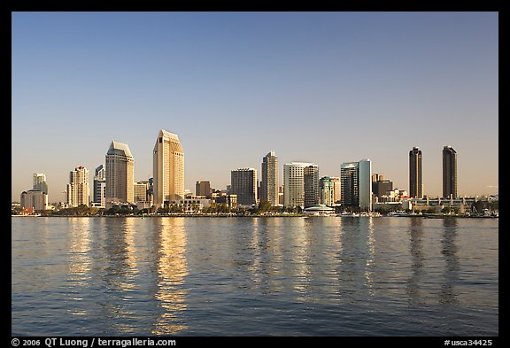 San Diego skyline from Coronado, early morning. San Diego, California, USA (color)