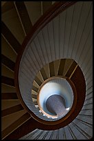Spiral staircase inside Point Loma Lighthous. San Diego, California, USA (color)