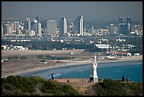 Cabrillo monument, navy base, and skyline. San Diego, California, USA ( color)