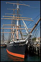 Star of India square-rigged ship, Maritime Museum. San Diego, California, USA (color)