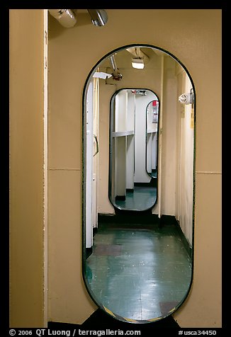 Corridor, USS Midway. San Diego, California, USA