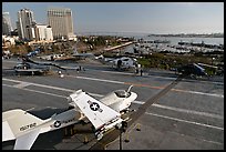 Flight deck and navy aircraft, USS Midway aircraft carrier. San Diego, California, USA ( color)
