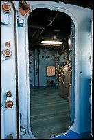 Bridge seen from a door, USS Midway aircraft carrier. San Diego, California, USA ( color)