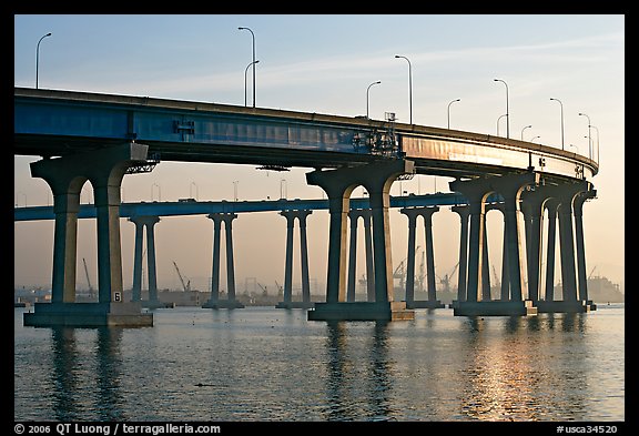 San Diego-Coronado Bay Bridge, early morning. San Diego, California, USA