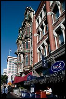 Gaslamp quarter street with historic buildings. San Diego, California, USA ( color)