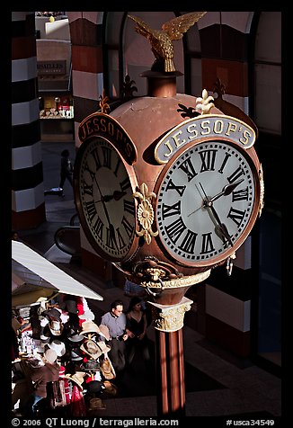 Jessops clock, called the finest street clock in the US. San Diego, California, USA (color)
