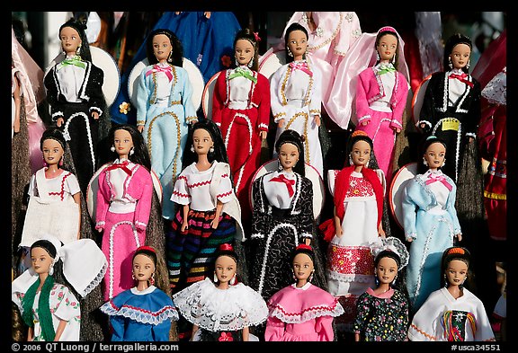 Mexican style dolls, Old Town. San Diego, California, USA