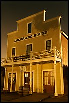 Colorado House at night, Old Town State Historic Park. San Diego, California, USA (color)