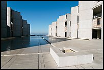 Square fountain and courtyard, Salk Institute. La Jolla, San Diego, California, USA ( color)
