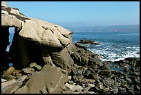 Coasline with seacave at the Cove. La Jolla, San Diego, California, USA ( color)