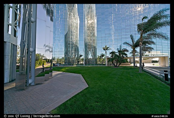 Reflections in  Crystal Cathedral, home of Televangelist Robert Schuller. Garden Grove, Orange County, California, USA