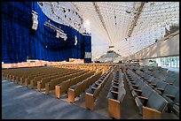Interior of the Crystal Cathedral with set for the Glory of Christmas. Garden Grove, Orange County, California, USA ( color)
