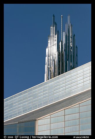 Detail of Bell Tower and Crystal Cathedral. Garden Grove, Orange County, California, USA (color)