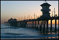 The 1853 ft Huntington Pier at sunset. Huntington Beach, Orange County, California, USA ( color)