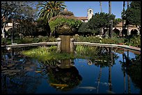 Moorish-style fountain in main courtyard. San Juan Capistrano, Orange County, California, USA