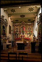 Altar and retablo from Barcelona in the Serra Chapel. San Juan Capistrano, Orange County, California, USA ( color)