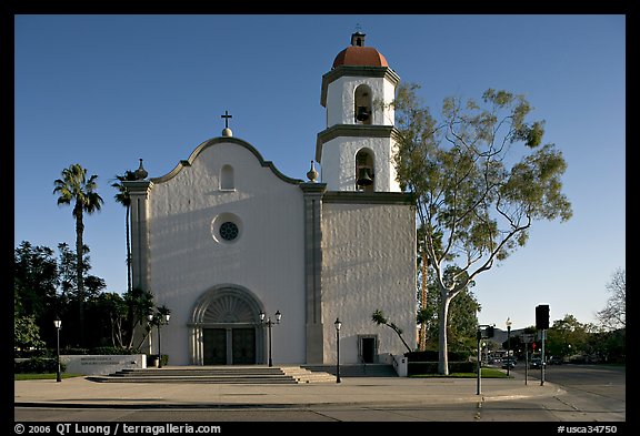 Mission basilica. San Juan Capistrano, Orange County, California, USA (color)