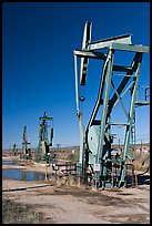 Oil pumping machines, San Ardo Oil Field. California, USA ( color)