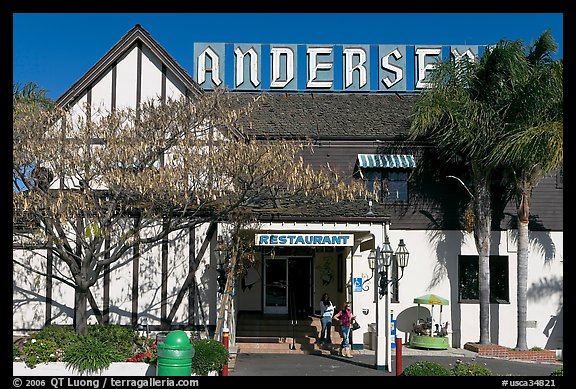 The original Andersen pea soup restaurant. California, USA (color)