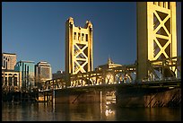Tower bridge, a 1935 drawbridge, late afternoon. Sacramento, California, USA (color)