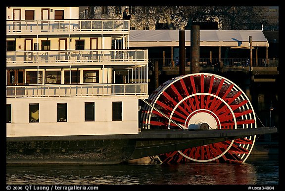Paddle Wheel of the steamer  Delta King. Sacramento, California, USA