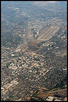 Aerial view of downtown and international airport. San Jose, California, USA ( color)