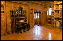 Ballroom and organ. Winchester Mystery House, San Jose, California, USA (color)