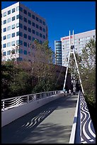 Footbridge on the Guadalupe River. San Jose, California, USA