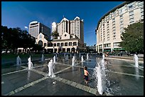 Plaza de Cesar Chavez, late afternoon. San Jose, California, USA ( color)