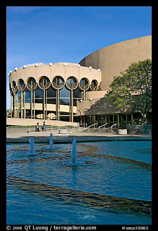 Basin and center for performing arts, late afternoon. San Jose, California, USA (color)