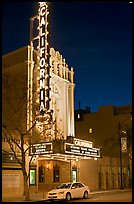 California Theater at night. San Jose, California, USA (color)