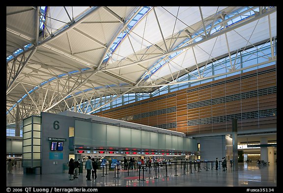 San Francisco International Airport interior. California, USA (color)