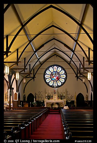 Interior of Church of the Nativity. Menlo Park,  California, USA (color)
