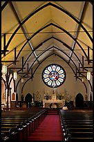 Interior of Church of the Nativity. Menlo Park,  California, USA (color)