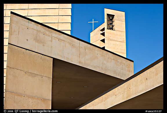 Angular shapes of Cathedral of our Lady of the Angels. Los Angeles, California, USA (color)