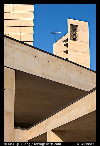 Belltower of Cathedral of our Lady of the Angels. Los Angeles, California, USA