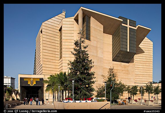 Ochre mantle of Cathedral of our Lady of the Angels. Los Angeles, California, USA (color)