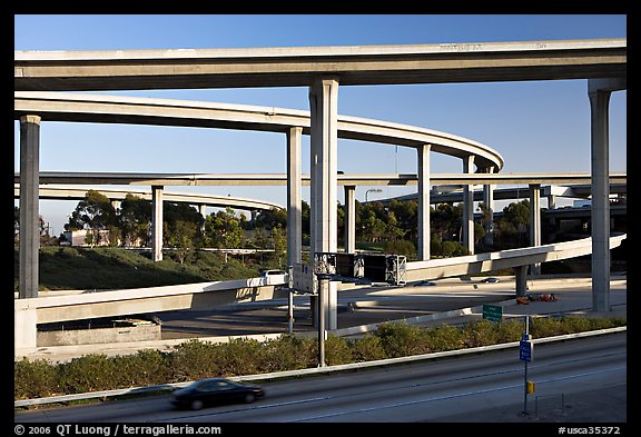 Highway interchange, Watts. Watts, Los Angeles, California, USA