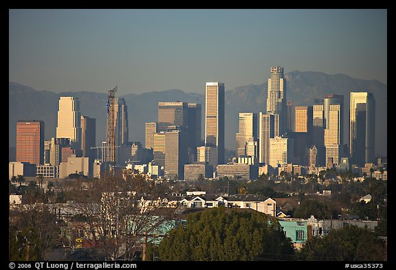 Downtown skyline, late afternoon. Los Angeles, California, USA
