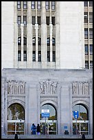 Art Deco facade of the Los Angeles County Hospital. Los Angeles, California, USA