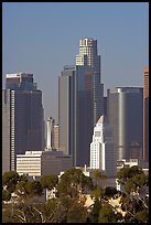 City Hall and high rise buildings. Los Angeles, California, USA (color)