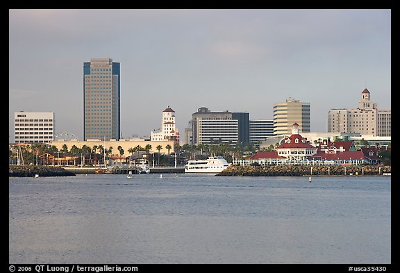 Skyline, late afternoon. Long Beach, Los Angeles, California, USA