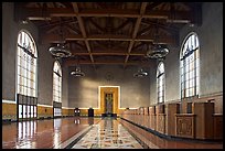 Hall in Union Station. Los Angeles, California, USA (color)
