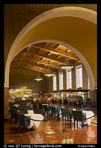 Central hall in Union Station. Los Angeles, California, USA