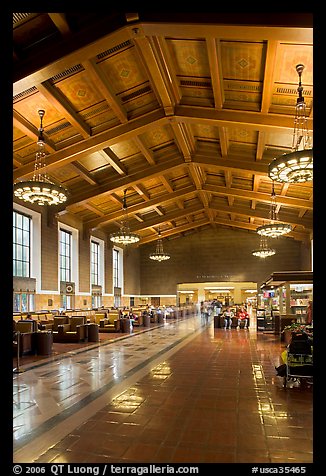Interior of Union Station. Los Angeles, California, USA