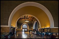 Entrance hall in Union Station. Los Angeles, California, USA (color)