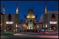 Grauman Chinese Theatre at dusk. Hollywood, Los Angeles, California, USA (color)