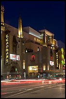 Grauman Chinese Theater at night. Hollywood, Los Angeles, California, USA